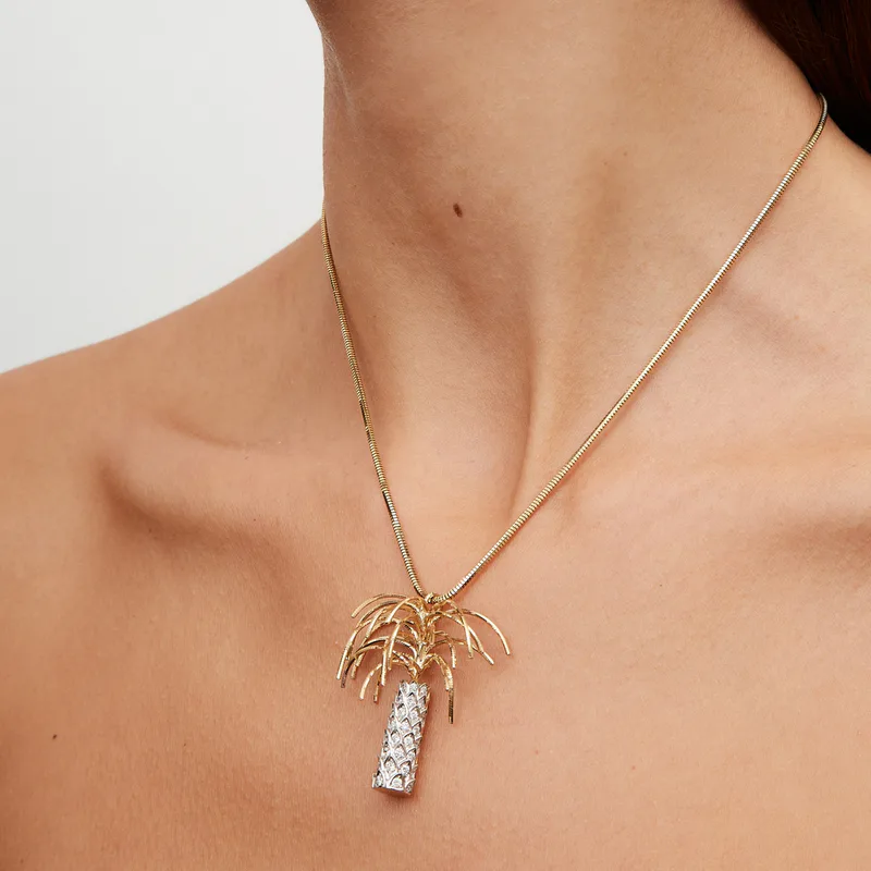 PENDENTIF PALMIER OR JAUNE