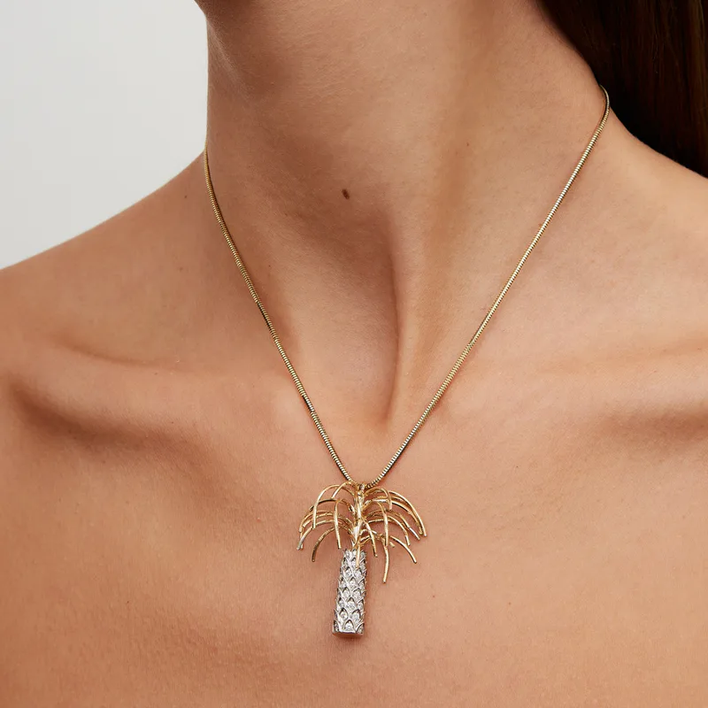 PENDENTIF PALMIER OR JAUNE