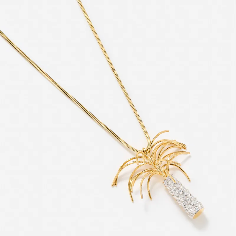 PENDENTIF PALMIER OR JAUNE