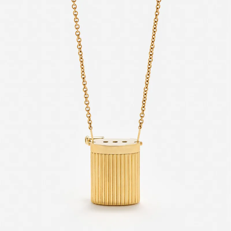 COLLIER BROCHE VASE BERLINGOT OR JAUNE