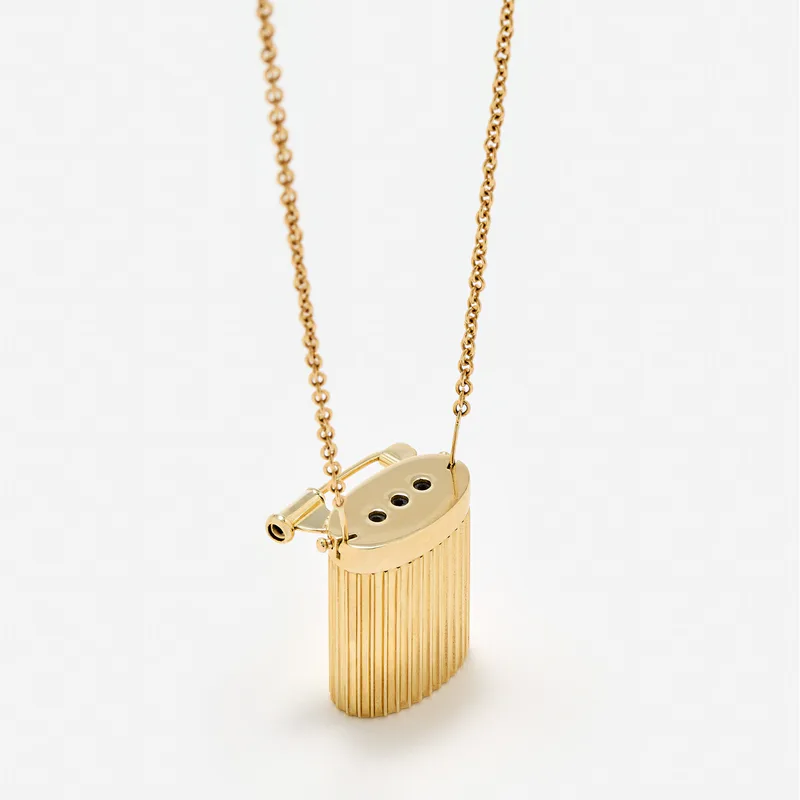COLLIER BROCHE VASE BERLINGOT OR JAUNE