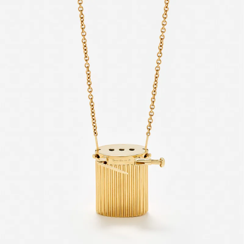 COLLIER BROCHE VASE BERLINGOT OR JAUNE