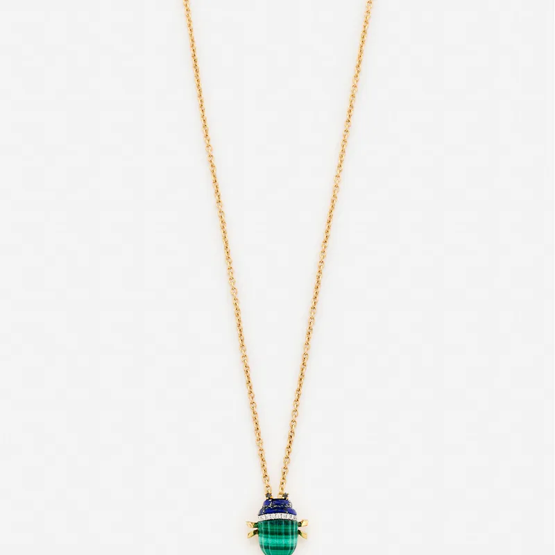 PENDENTIF MINI SCARABÉE OR JAUNE
