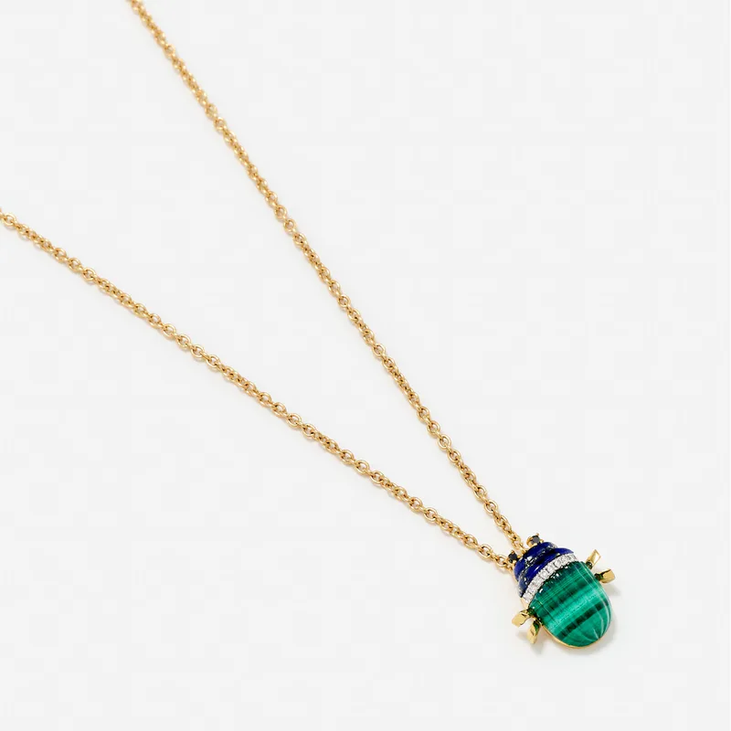 PENDENTIF MINI SCARABÉE OR JAUNE