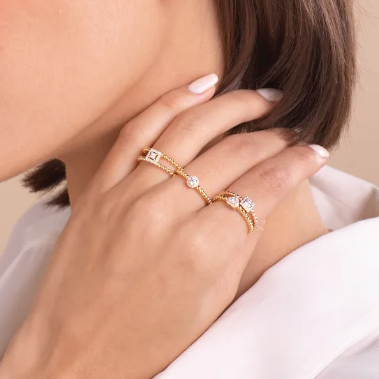 Rock Square Dual Ring