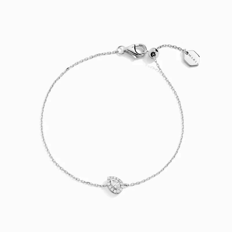Rock Diamond Pear Chain Bracelet