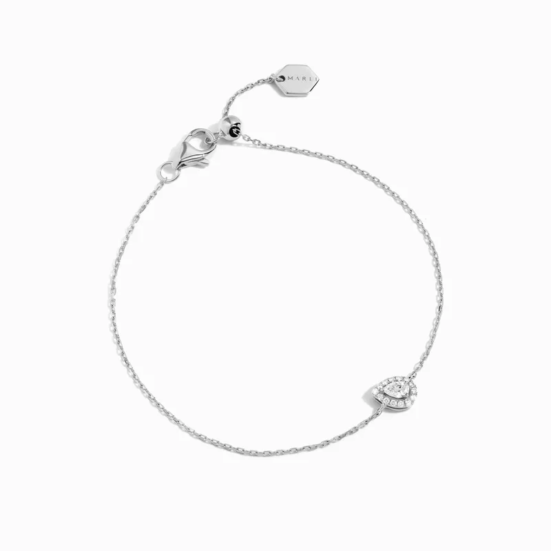 Rock Diamond Pear Chain Bracelet