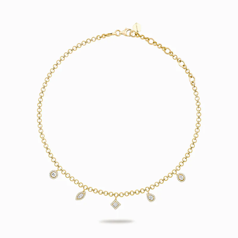 Rock Charm Beaded Chain Necklace