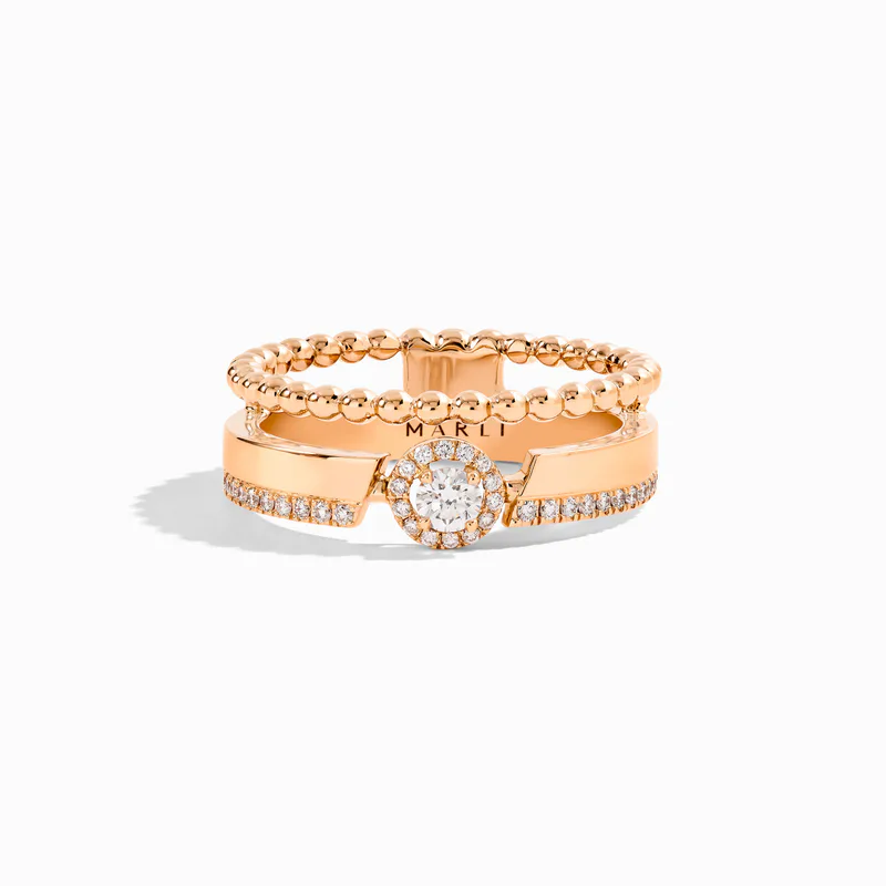 Rock Circle Double-Strand Ring