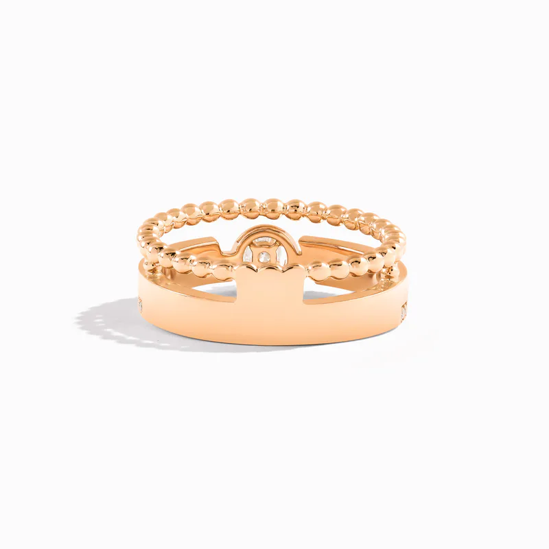 Rock Circle Double-Strand Ring