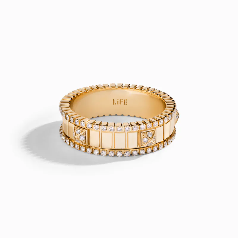 LIFE Full Diamond Spinning Ring