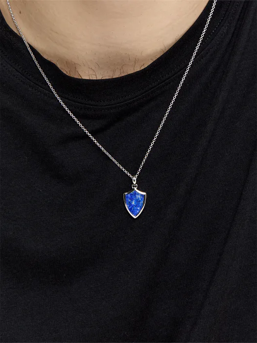 Lapis Shield Necklace
