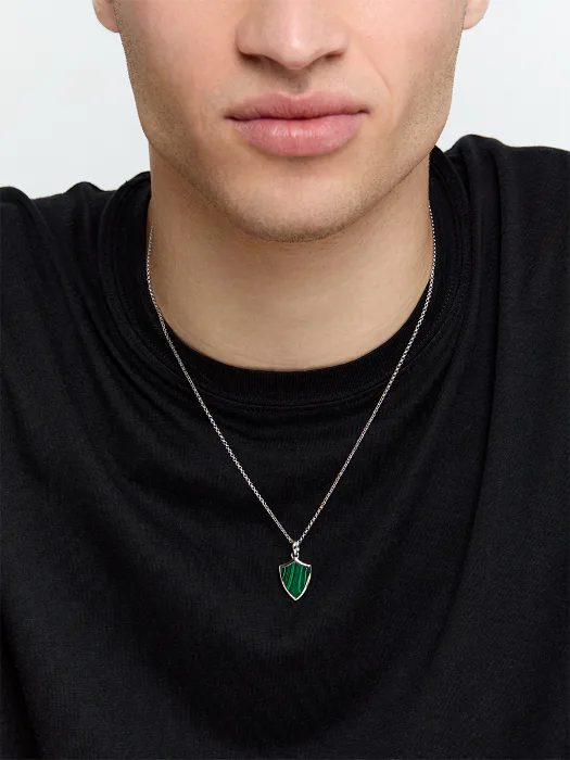 Malachite Shield Necklace