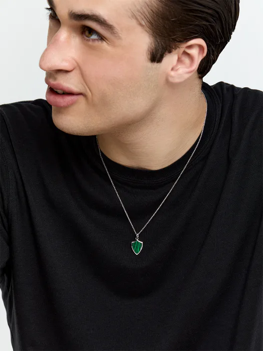 Malachite Shield Necklace