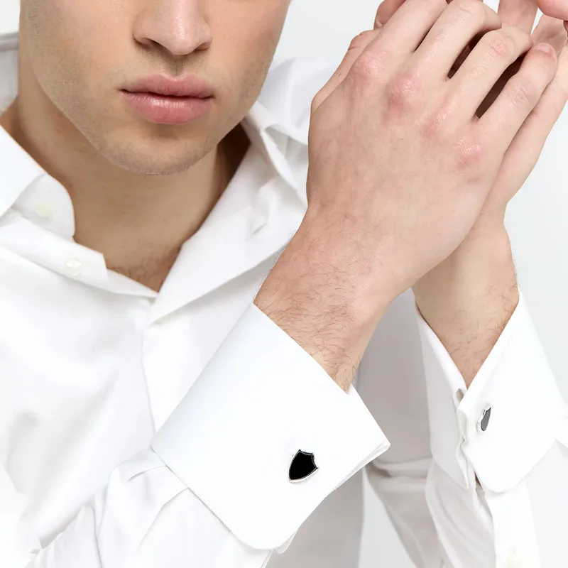 Onyx Shield Cufflinks