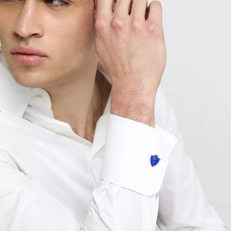 Lapis Shield Cufflinks