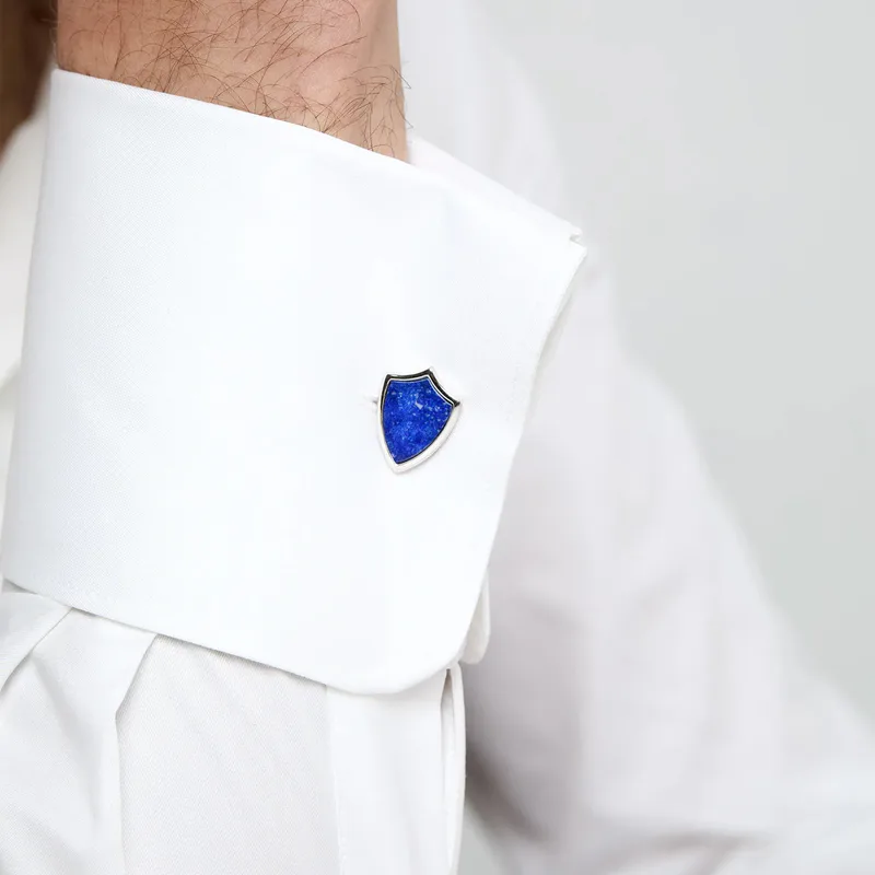 Lapis Shield Cufflinks