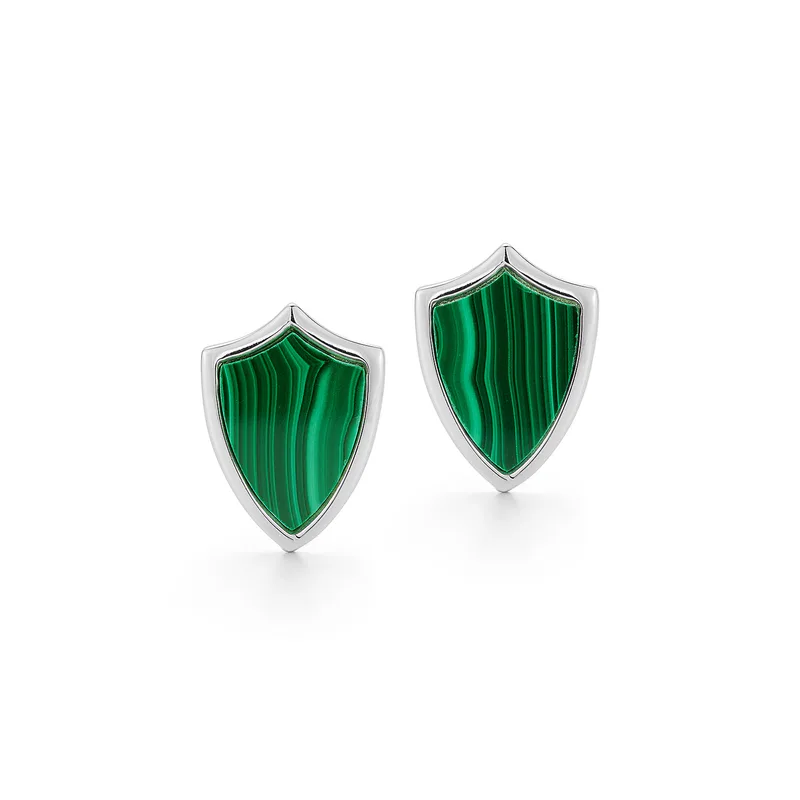 Malachite Shield Cufflinks