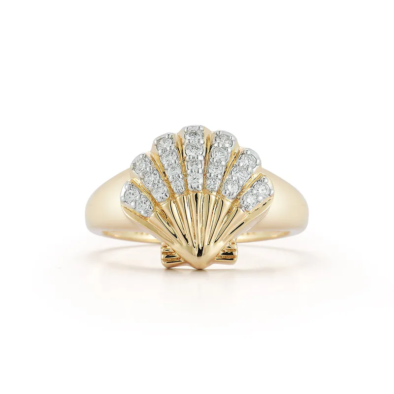 14kt Diamond Venus Signet Ring