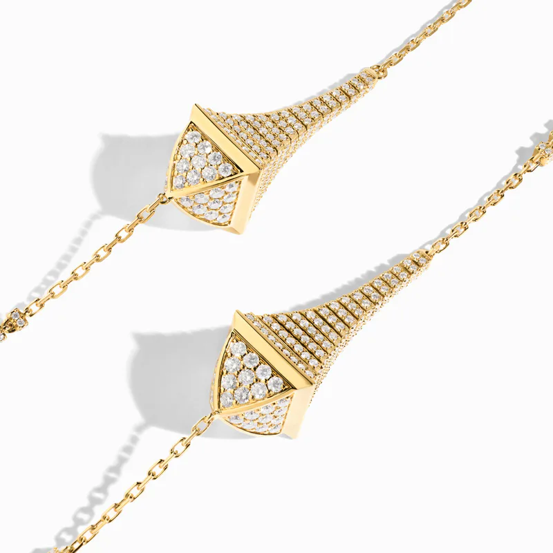 Cleo Rev Full Diamond Long Chain Necklace