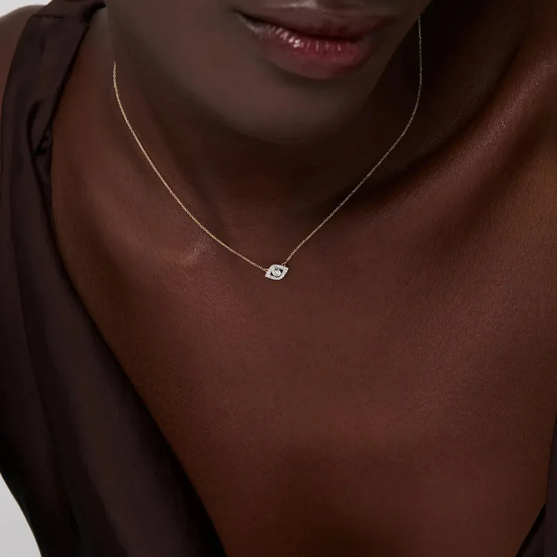 14kt Diamond Evil Eye Necklace