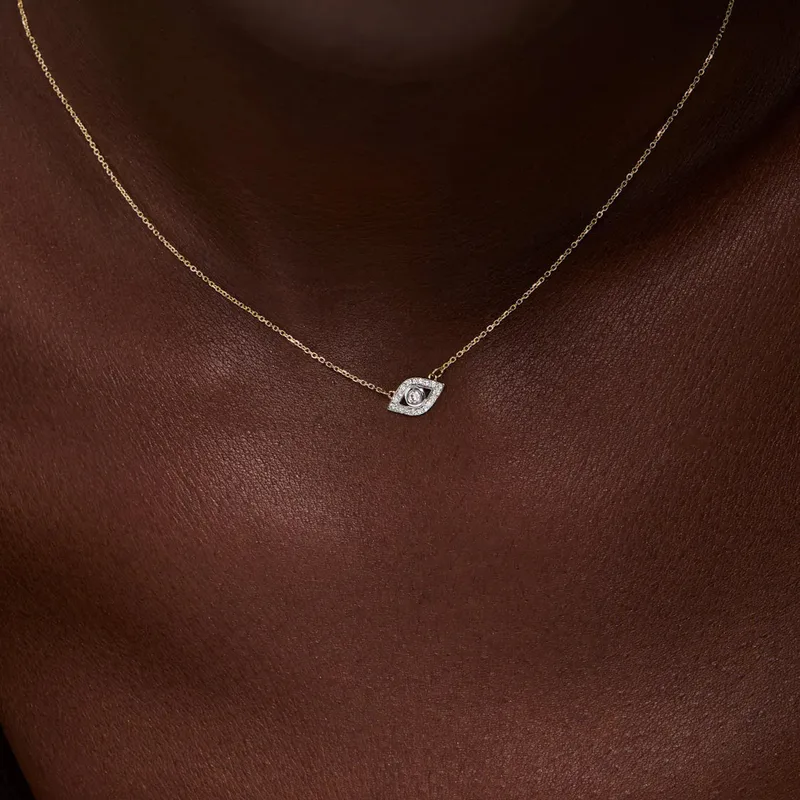 14kt Diamond Evil Eye Necklace