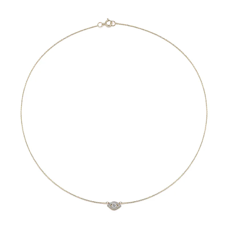 14kt Diamond Evil Eye Necklace