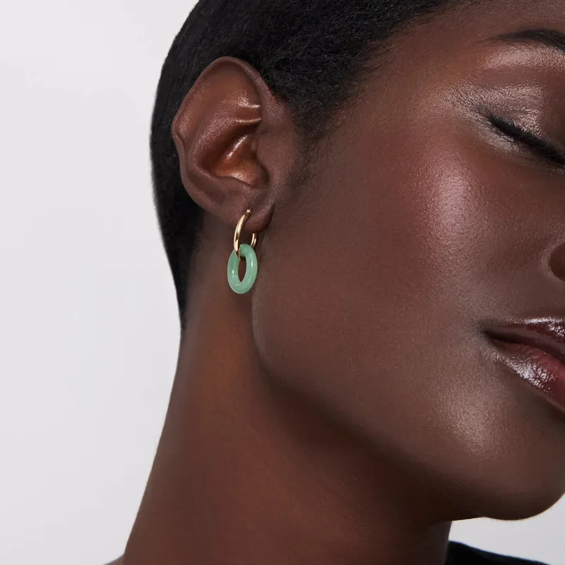 14kt Jade Donut Hoops