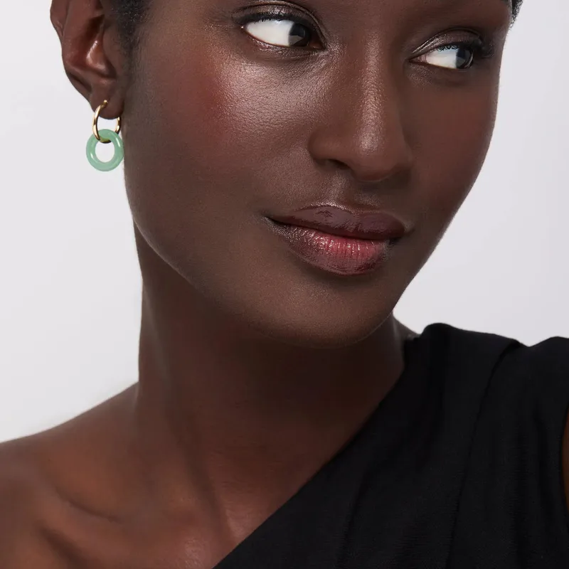 14kt Jade Donut Hoops