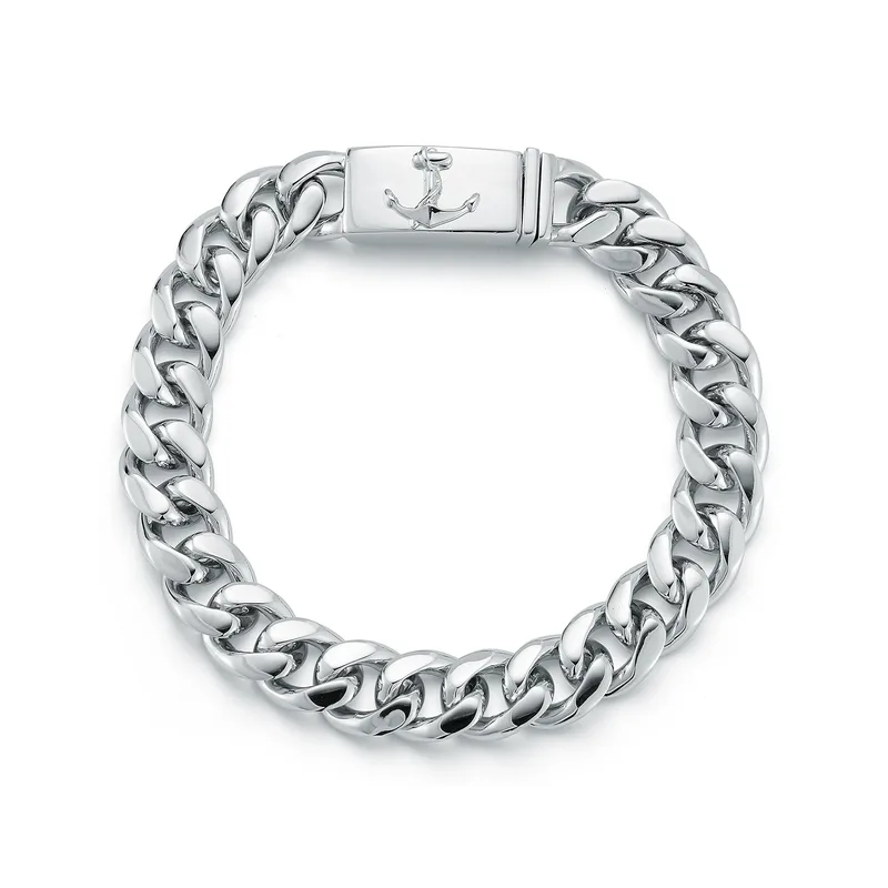 Anchor Lock Cuban Link Chain Bracelet