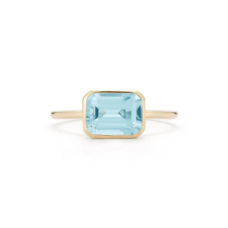 14kt Blue Topaz Bezel Ring