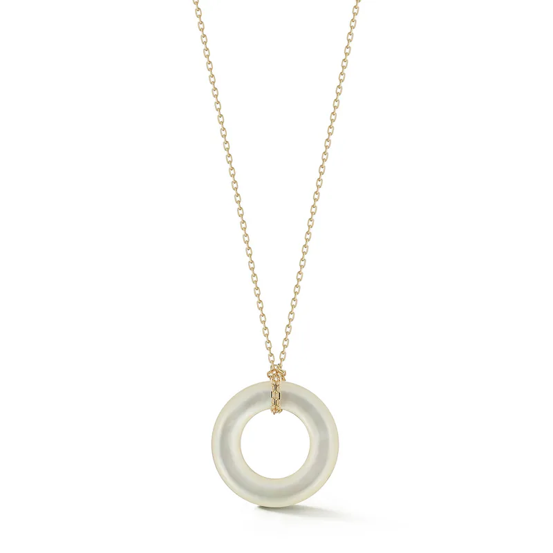 14kt Mother of Pearl Donut Necklace