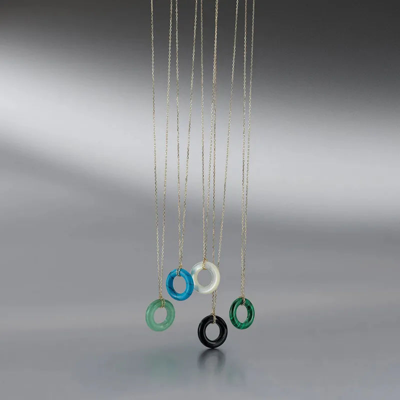 14kt Mother of Pearl Donut Necklace