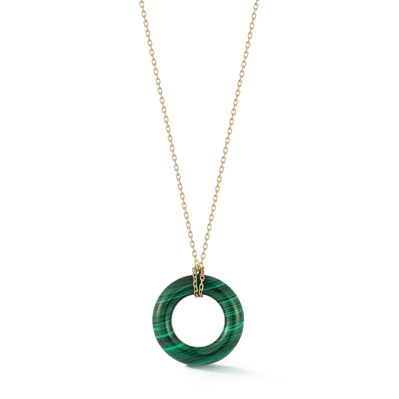 14kt Malachite Donut Necklace