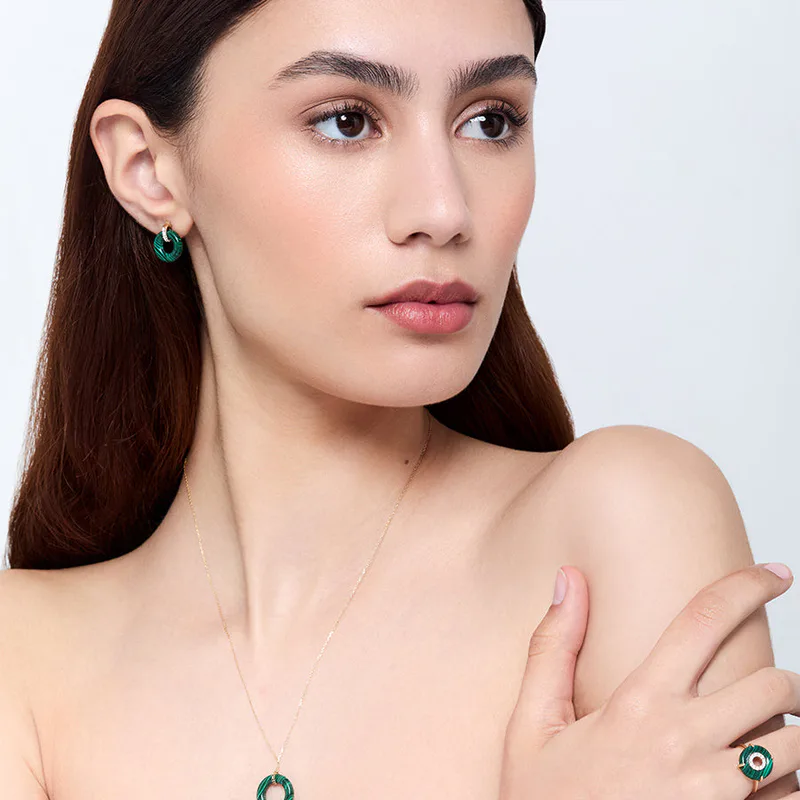 14kt Malachite Donut Necklace