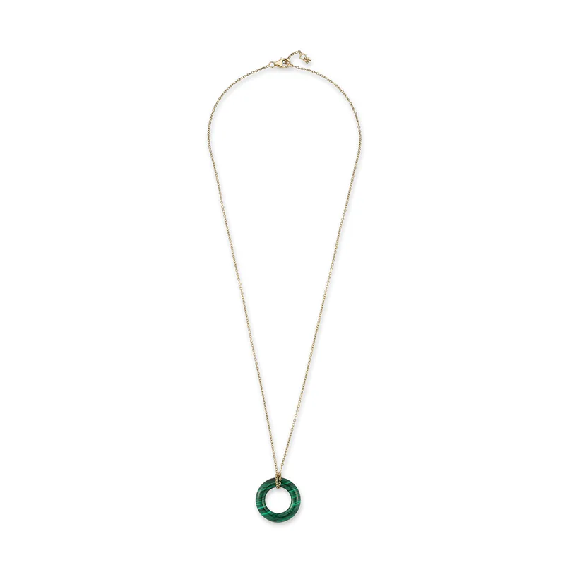 14kt Malachite Donut Necklace