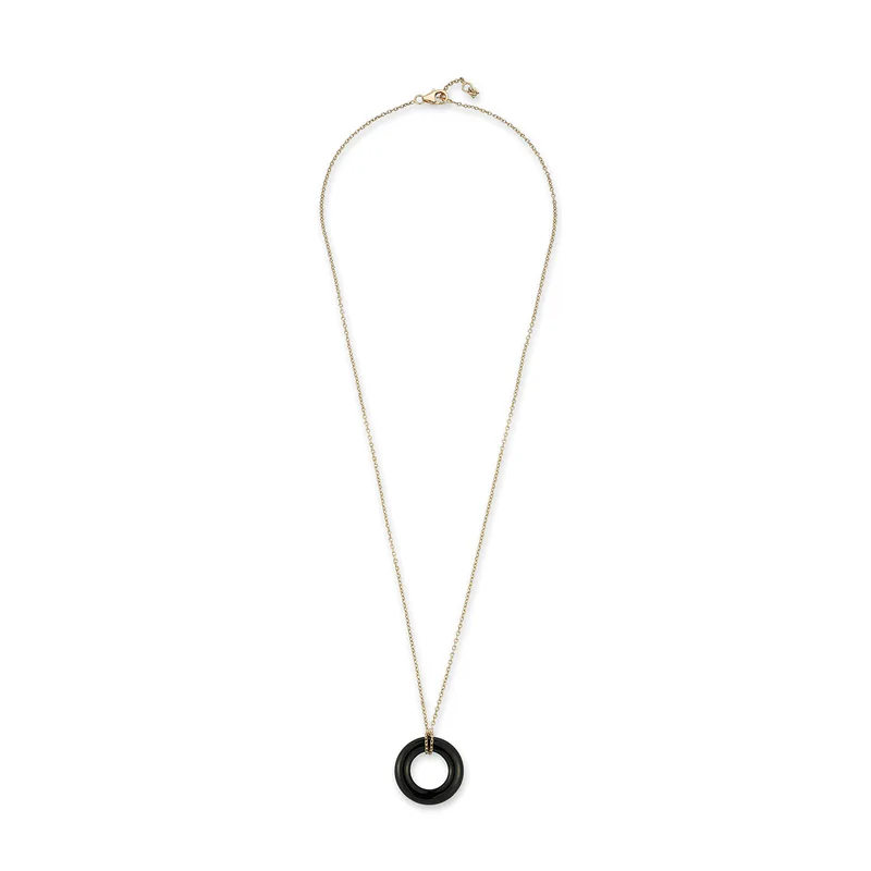 14kt Onyx Donut Necklace