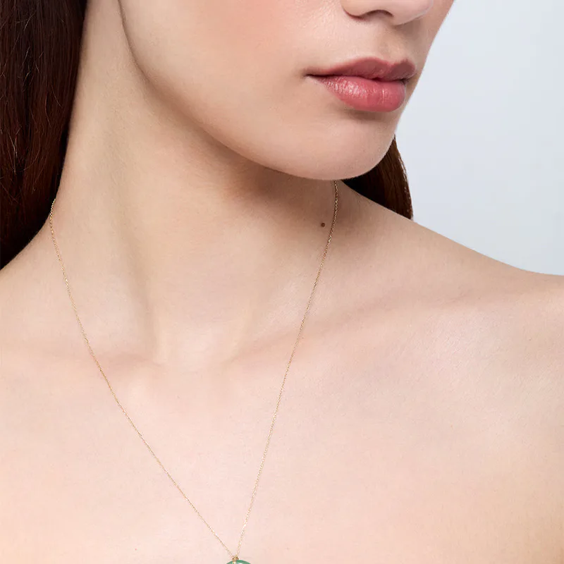 14kt Jade  Donut Necklace