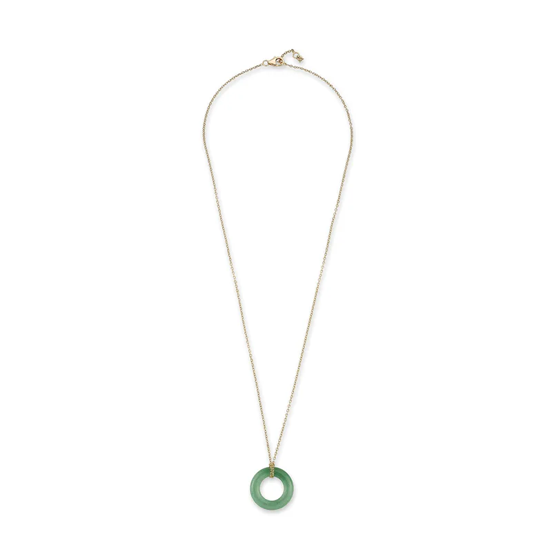 14kt Jade  Donut Necklace