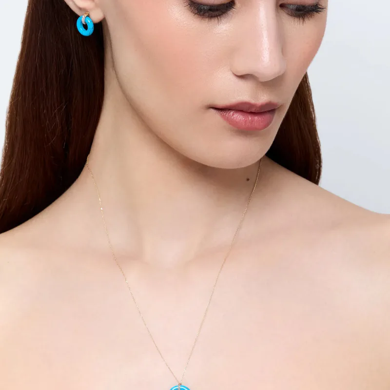 14kt Turquoise Donut Necklace