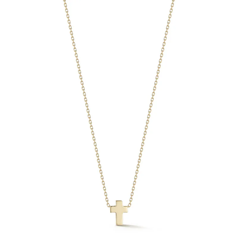 14kt Mini Suspended Cross Necklace