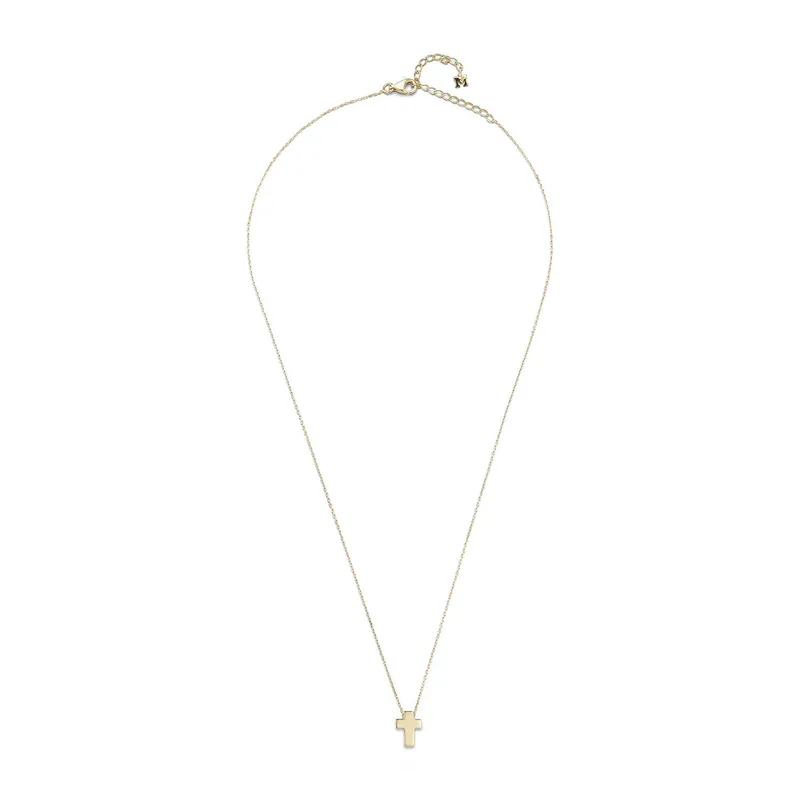 14kt Mini Suspended Cross Necklace