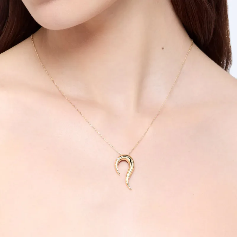 14kt Swoosh Necklace