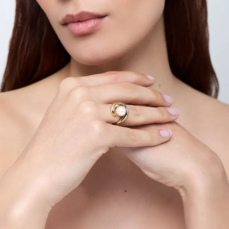 14kt Pearl Curl Ring