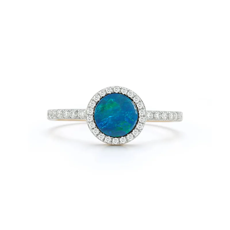 14kt Opal and Diamond Ring
