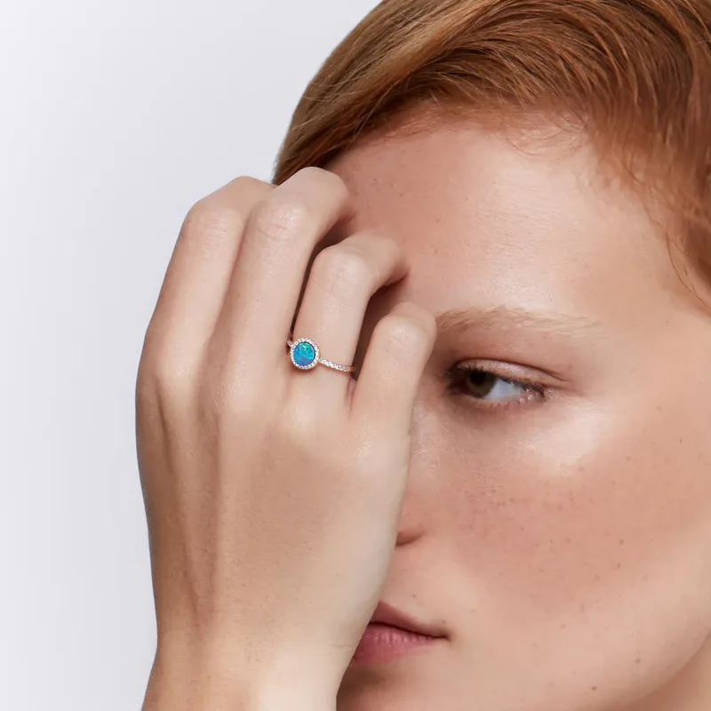 14kt Opal and Diamond Ring