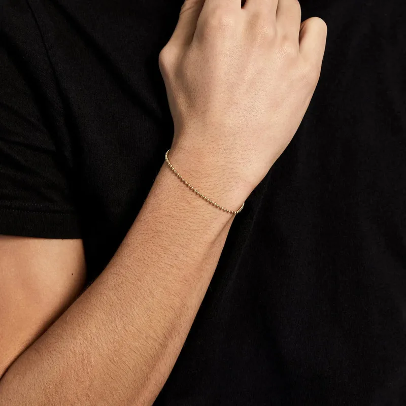 14kt 2mm Ball Chain Bracelet