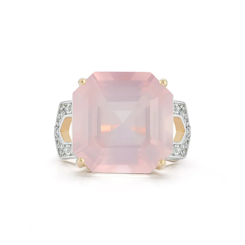 14kt Asscher Cut Pink Topaz Ring