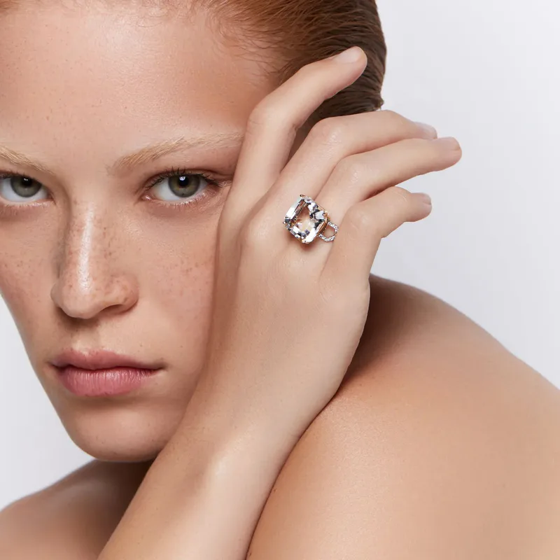 14kt Asscher Cut White Topaz Ring