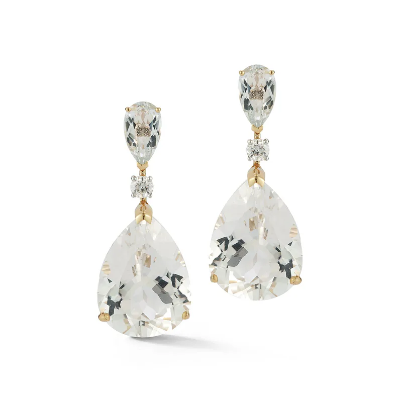 14kt White Topaz Sophia Earrings